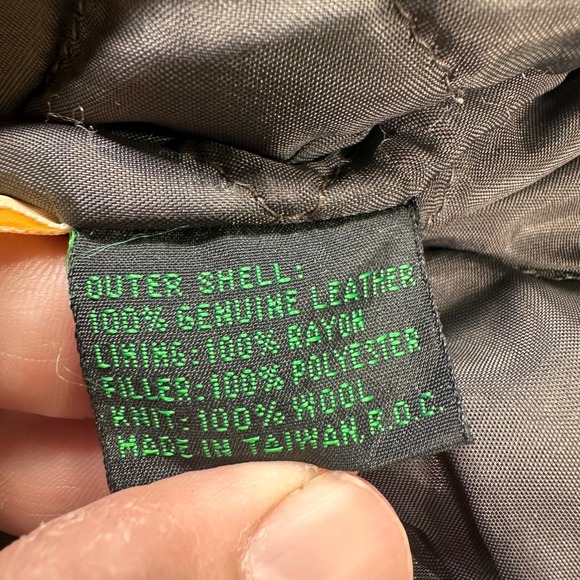 Abercrombie Fitch Flight Bomber Jacket M Brown Leather True Vintage Fur Collar - Picture 5 of 8